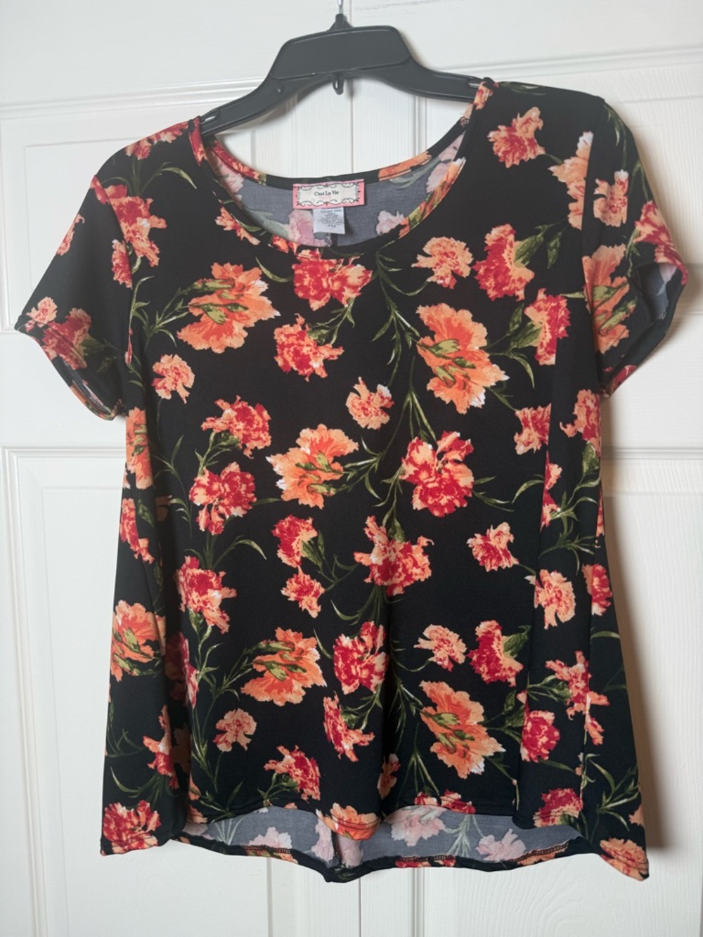 C'est‎ La Vie Floral Short Sleeve Top